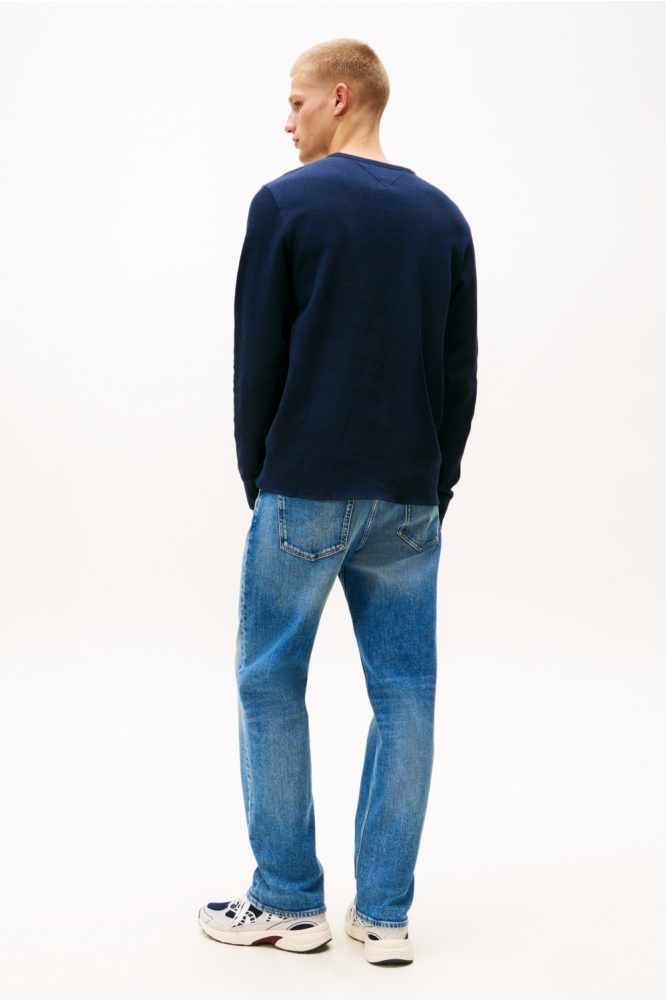 TJM SLIM WAFFLE SCRIPT HENLEY DM0DM21812 C1G DARK NIGHT NAVY